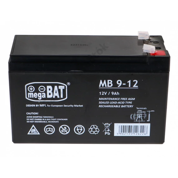Mega Bat 12V 9Ah akkumulátor