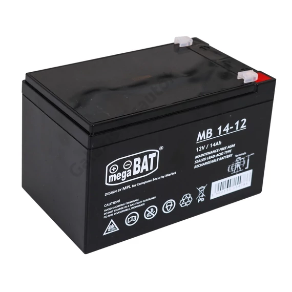 Mega Bat 12V 14Ah akkumulátor elektromos gyermekautókhoz