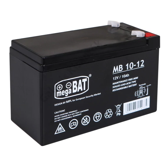 Mega Bat 12V 10Ah akkumulátor elektromos gyermekautókhoz
