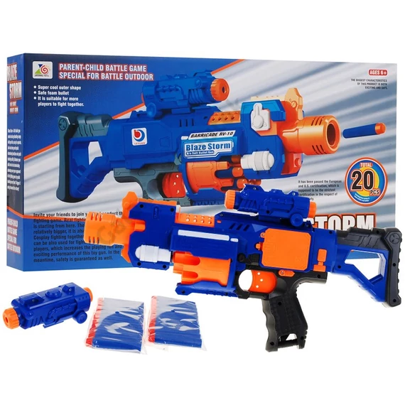 Blaze Storm gyorstüzelő puska 20 hosszú habgolyóval + irányzék