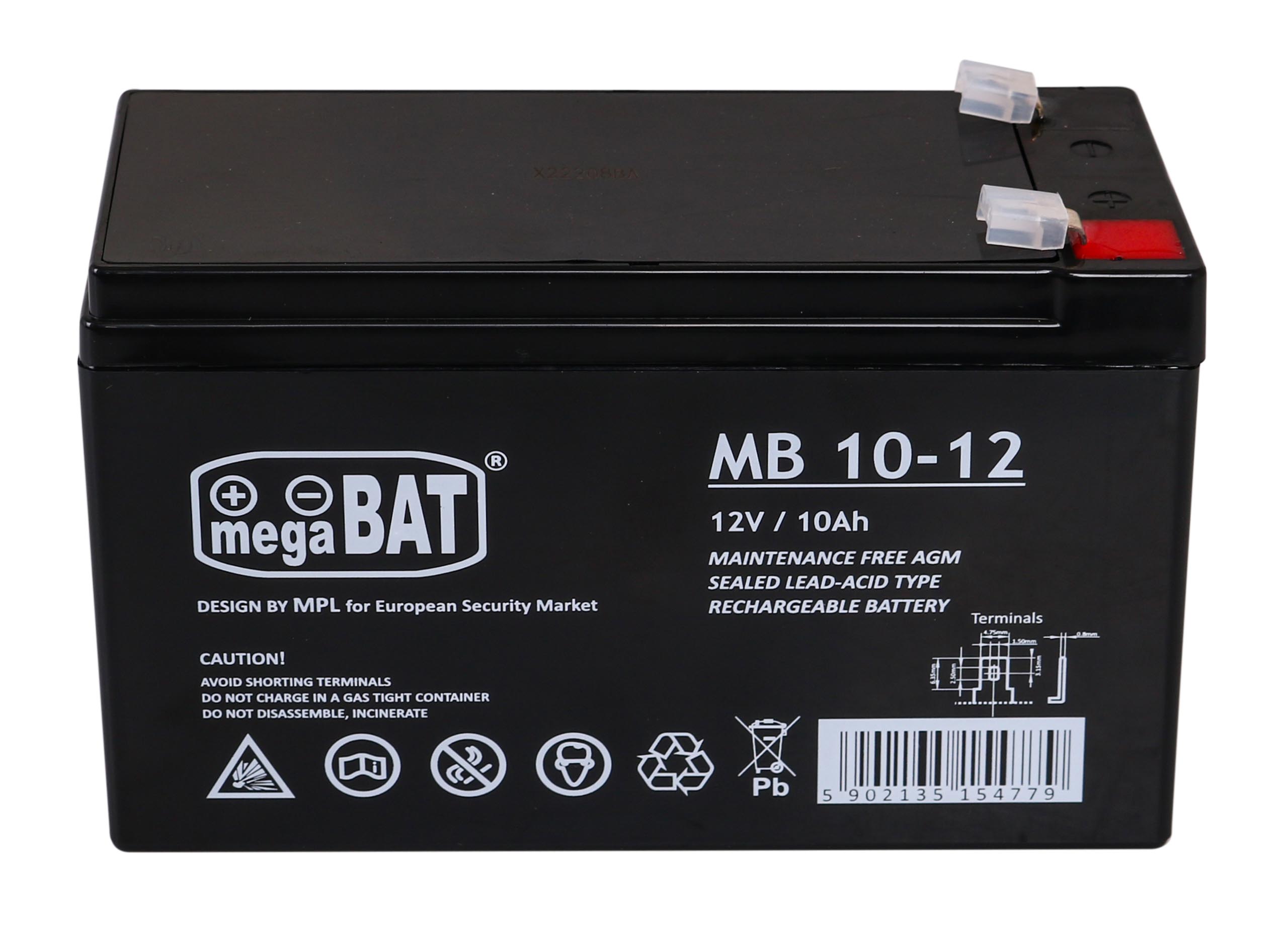 Mega Bat 12V 10Ah akkumulátor elektromos gyermekautókhoz