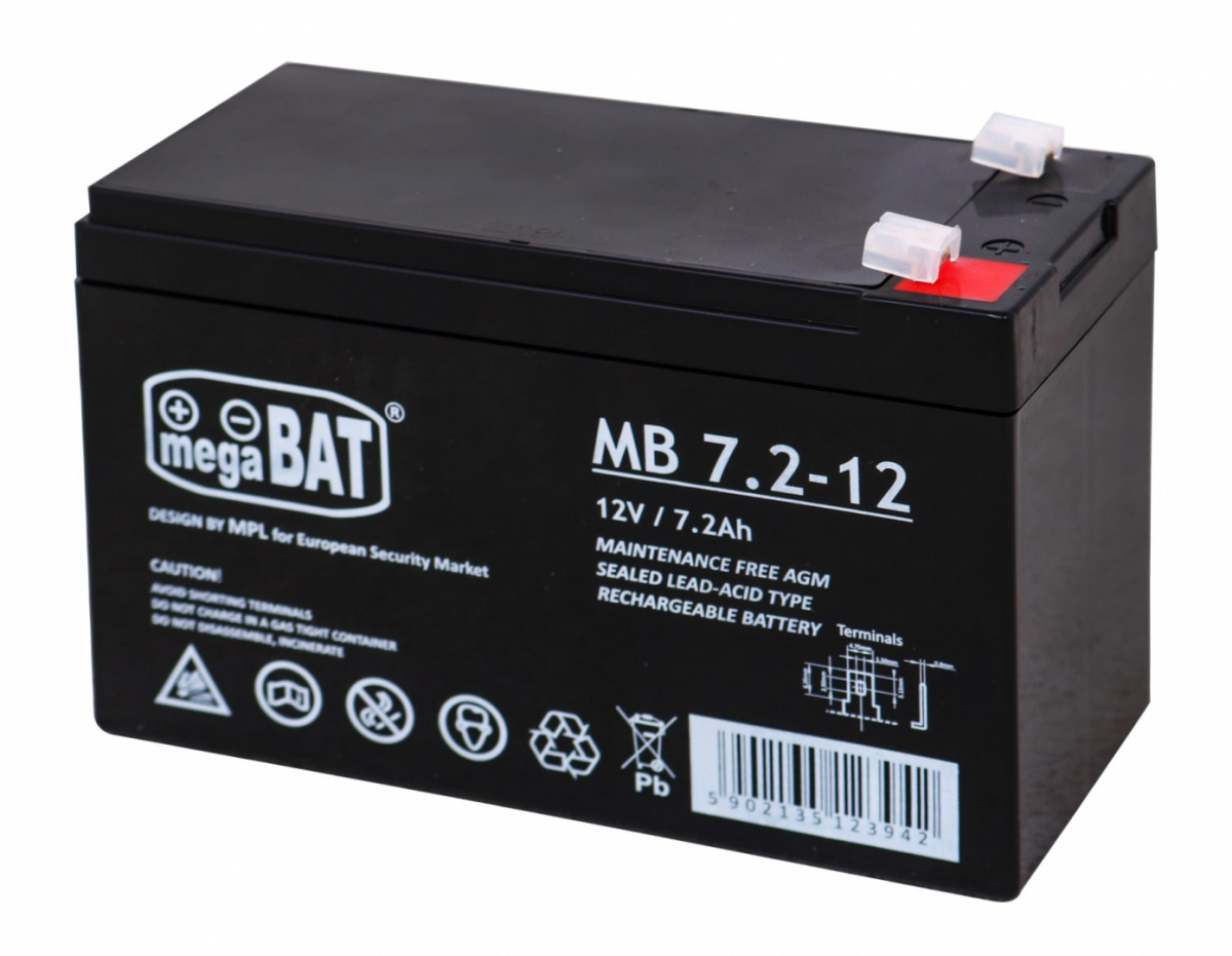 Mega Bat 12V 7,2Ah akkumulátor elektromos gyermekautókhoz