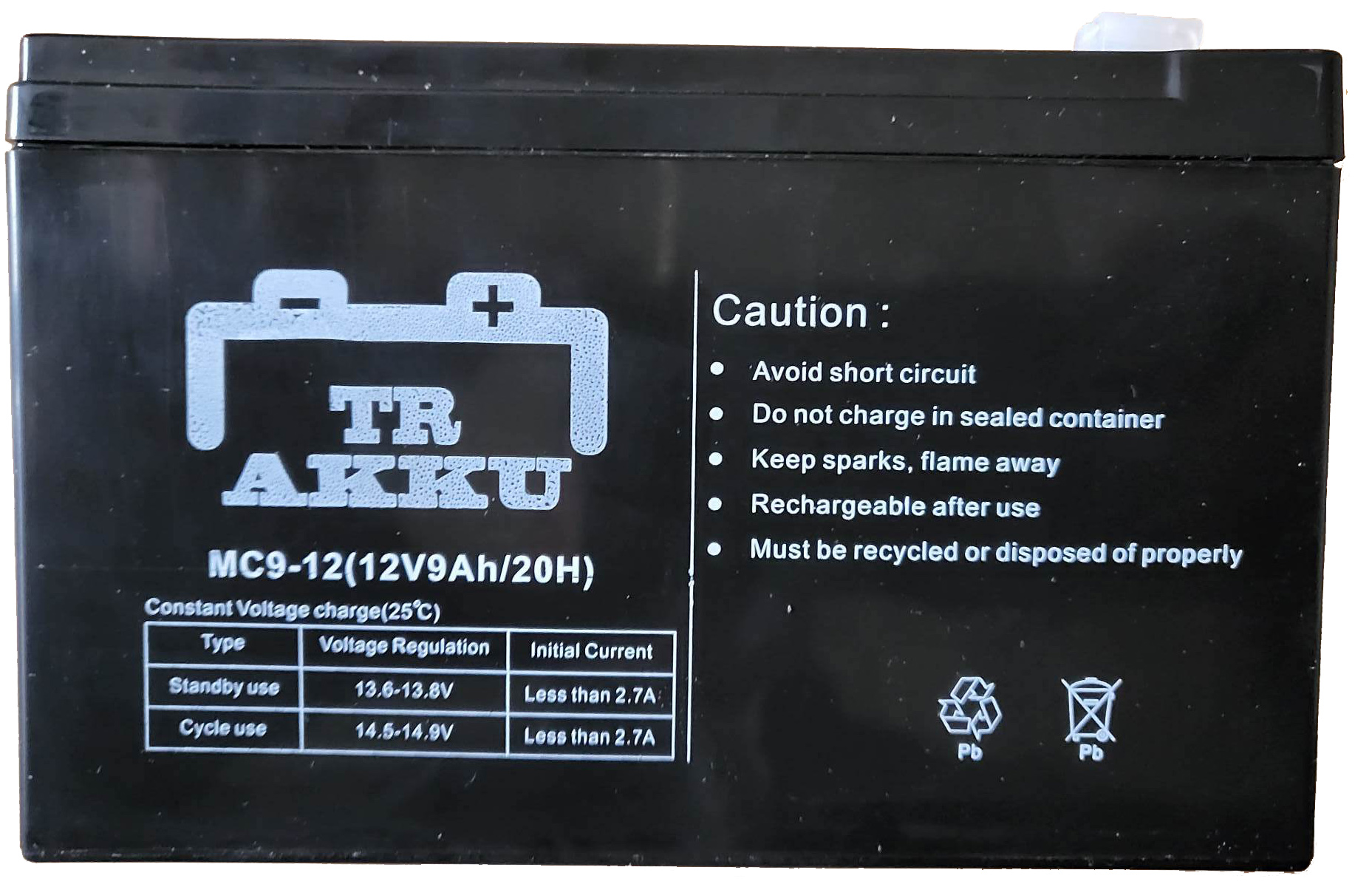 TR Akku 12V 9Ah akkumulátor elektromos gyermekautókhoz